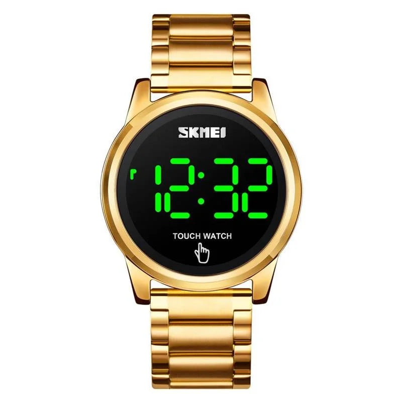 Men Electronic Sports Watch - Versatile Steel Belt - Gold