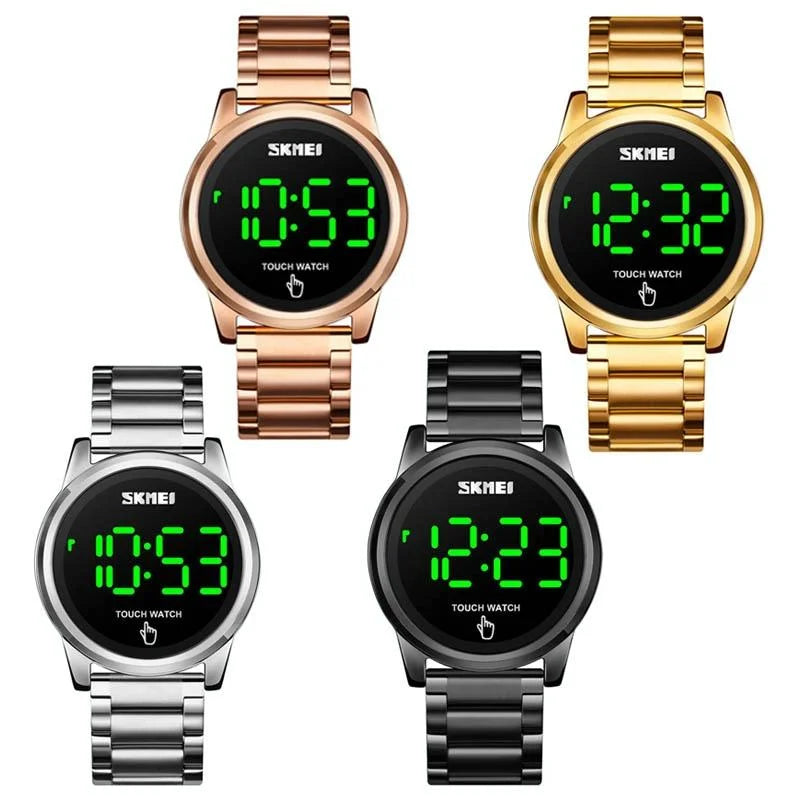 Men Electronic Sports Watch - Versatile Steel Belt Rose