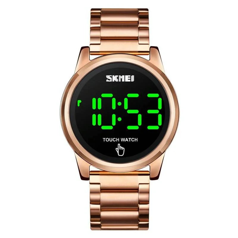Men Electronic Sports Watch - Versatile Steel Belt Rose