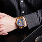 Men Golden Dragon Calendar Dial Quartz Watch with Luminous