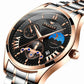 Men Luminous Casual Quartz Watch - 5606 - Between Rose Gold