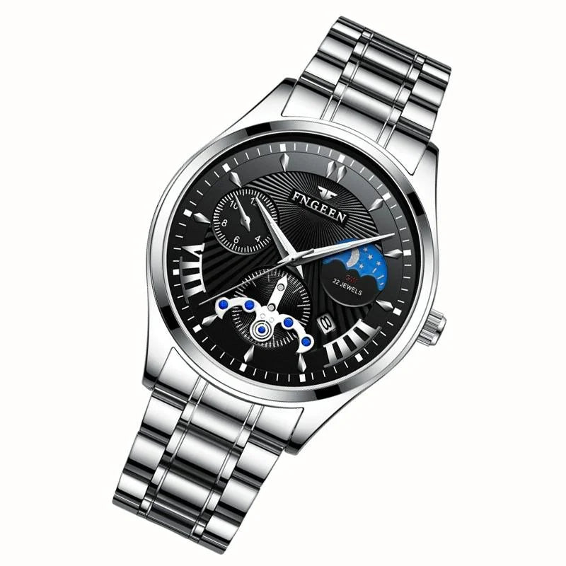 Men Luminous Casual Quartz Watch - 5606 - Between Rose Gold