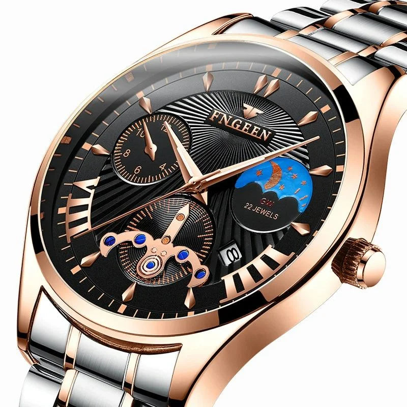 Men Luminous Casual Quartz Watch - 5606 - White Steel White