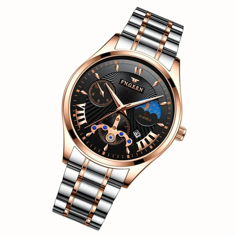Men Luminous Casual Quartz Watch - 5606 - White Steel White