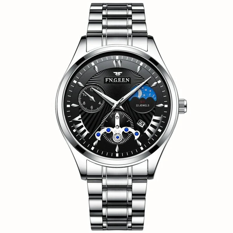 Men Luminous Casual Quartz Watch - 5606 - White Steel White