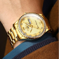 Men Luminous Quartz Watch - Full Gold with White Face