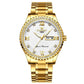 Men Luminous Quartz Watch - Full Gold with White Face