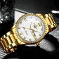 Men Luminous Quartz Watch - Full Gold with White Face