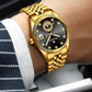 Men Luminous Quartz Watch with Calendar for Middle-aged