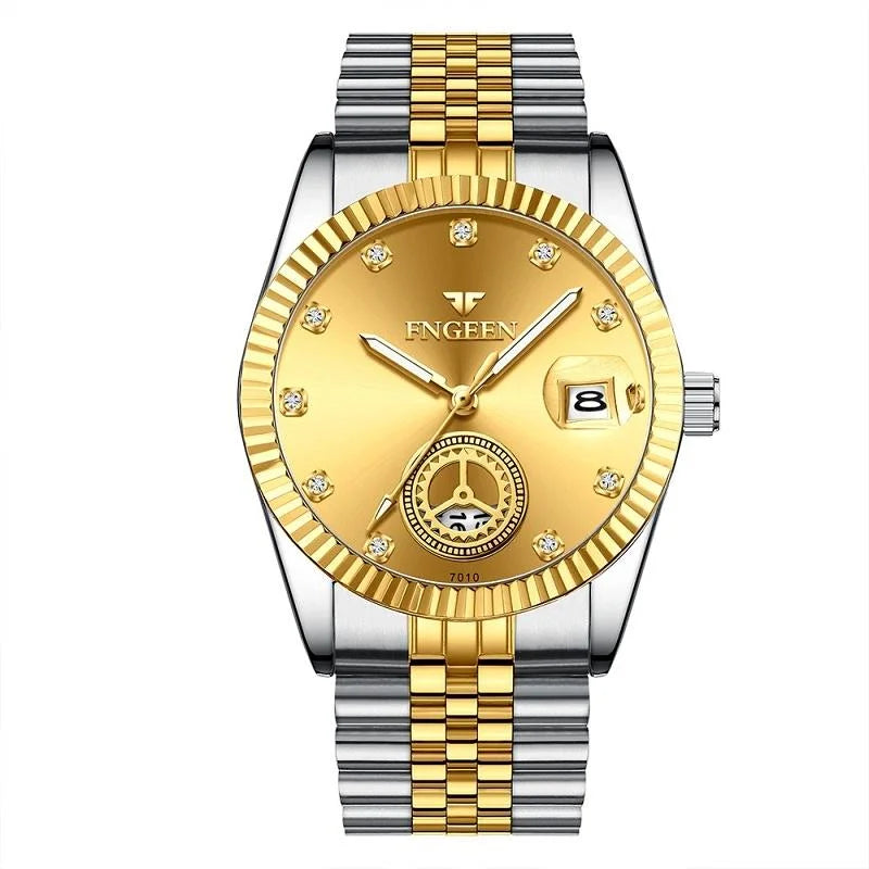 Men Luminous Quartz Watch with Calendar for Middle-aged