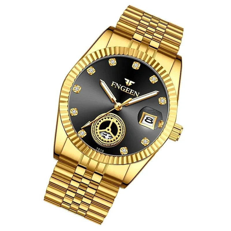 Men Luminous Quartz Watch with Calendar for Middle-aged