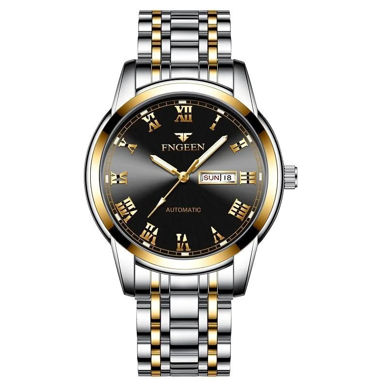 Men Luminous Quartz Watch with Roman Numeral Dial - Sporty
