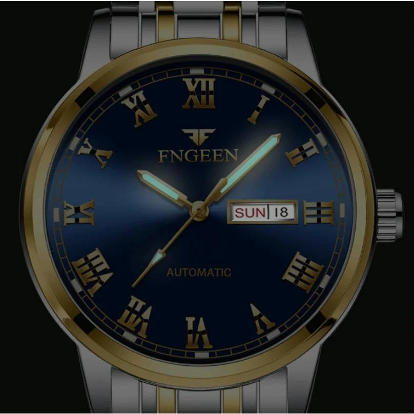Men Luminous Quartz Watch with Roman Numeral Dial - Sporty