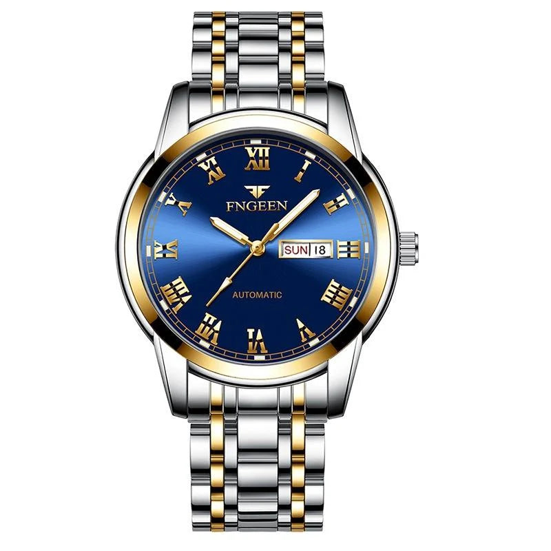 Men Luminous Quartz Watch with Roman Numeral Dial - Sporty
