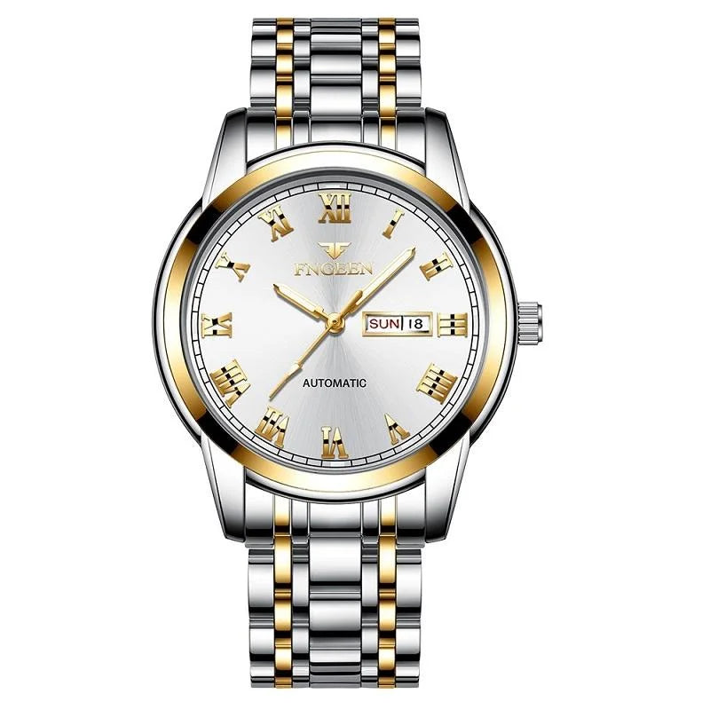 Men Luminous Quartz Watch with Roman Numeral Dial - Sporty