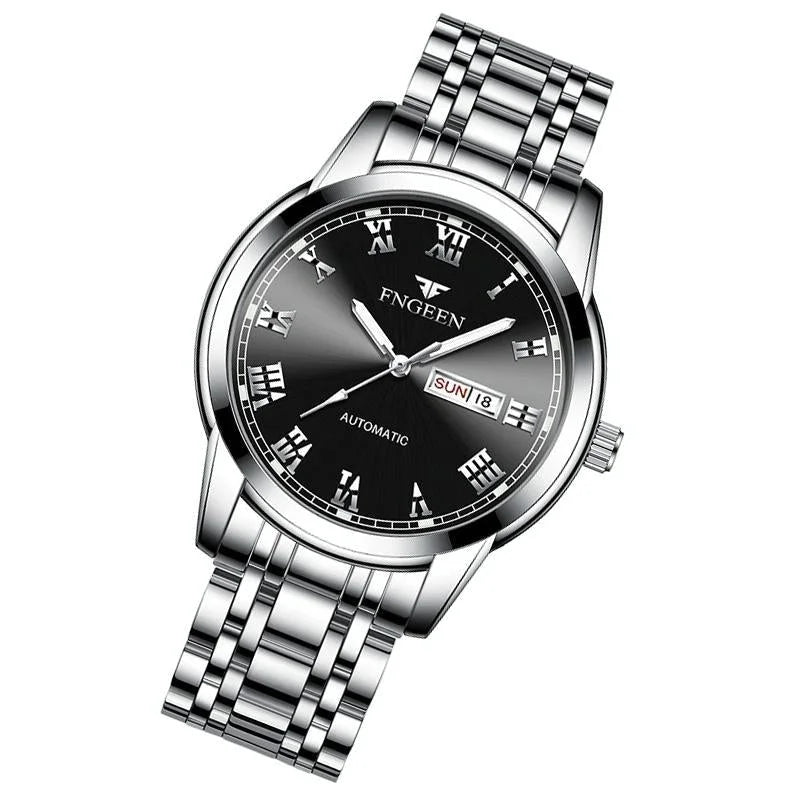 Men Luminous Quartz Watch with Roman Numeral Dial - Sporty