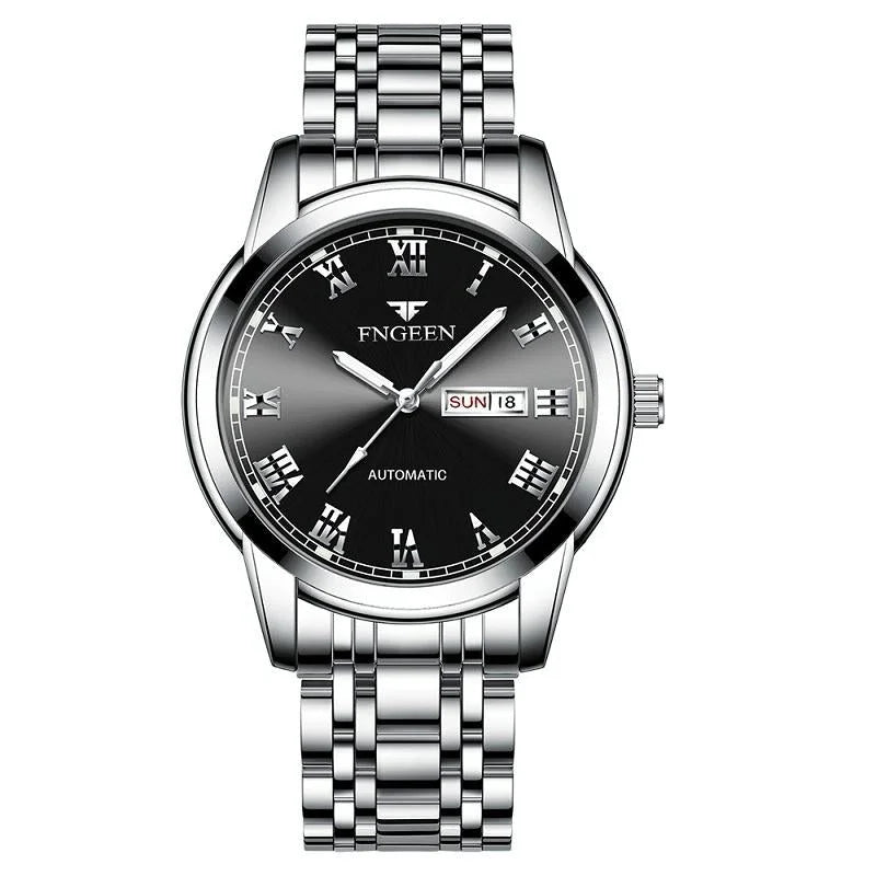 Men Luminous Quartz Watch with Roman Numeral Dial - Sporty