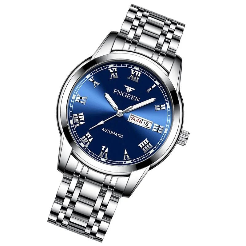 Men Luminous Quartz Watch with Roman Numeral Dial - Sporty