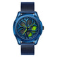 Men Mesh Belt Quartz Watch with 3d Hollow out Wheel - Black