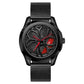 Men Mesh Belt Quartz Watch with 3d Hollow out Wheel - Blue