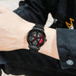 Men Mesh Belt Quartz Watch with 3d Oval Hollow out Wheel