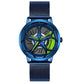 Men Mesh Belt Quartz Watch with 3d Oval Hollow out Wheel