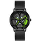 Men Mesh Belt Quartz Watch with 3d Oval Hollow out Wheel