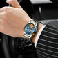 Men Multi-function Quartz Watch - Black Steel with Gold