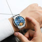Men Multi-function Quartz Watch - White Steel with White