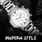 Men Multifunction Steel Quartz Watch with Steel Strap