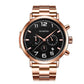 Men Multifunction Steel Quartz Watch with Steel Strap