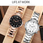 Men Multifunction Steel Quartz Watch with Steel Strap