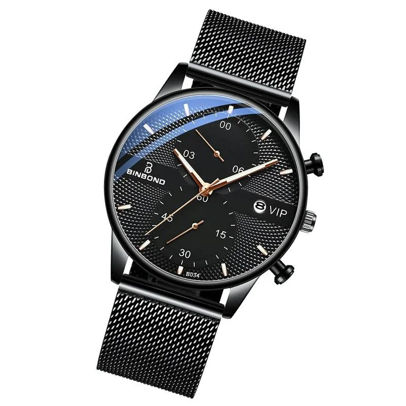 Men Multifunctional Luminous Quartz Watch - Business Style