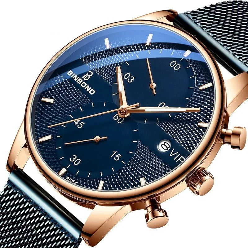 Men Multifunctional Luminous Quartz Watch - Business Style