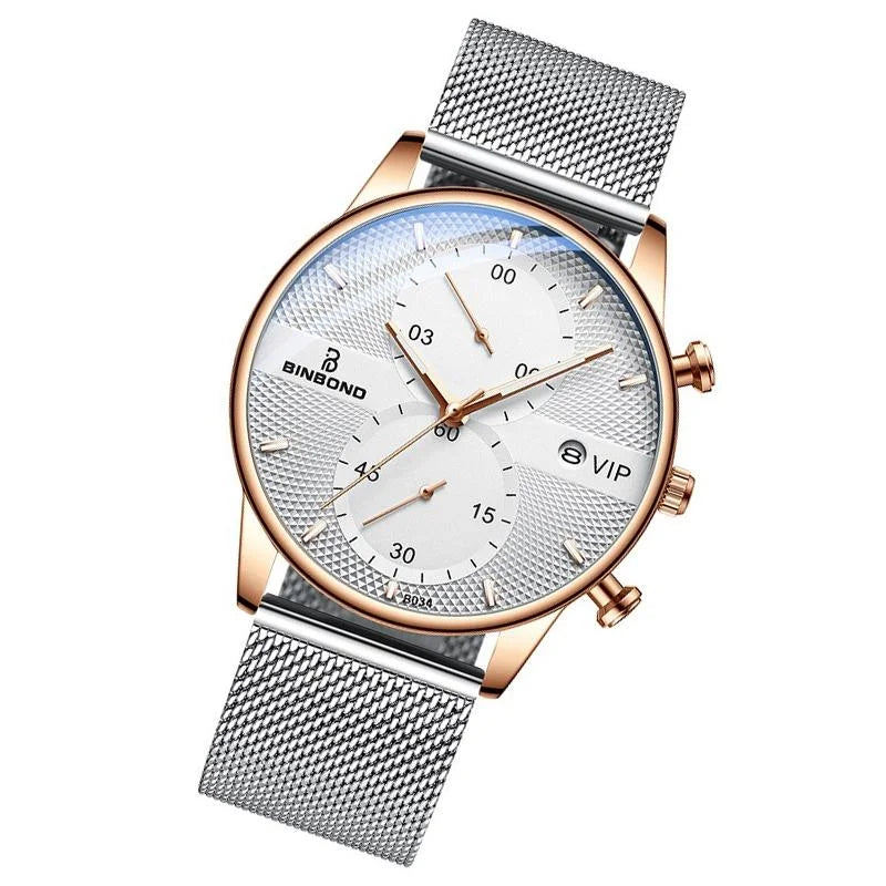 Men Multifunctional Luminous Quartz Watch - Business Style