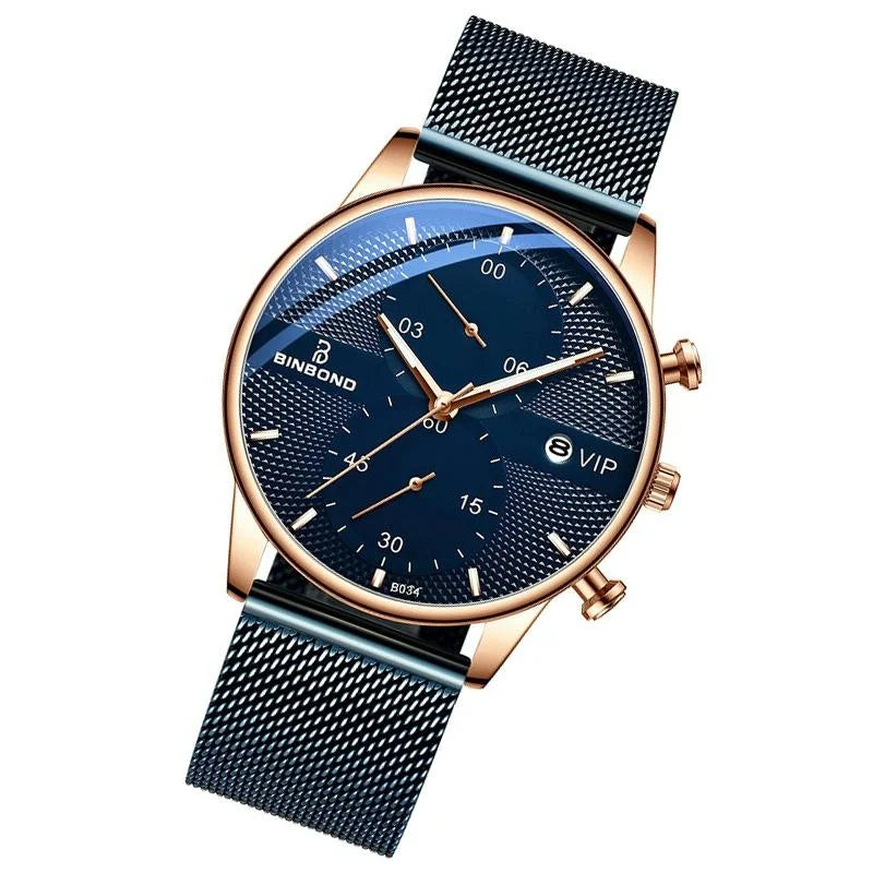 Men Multifunctional Luminous Quartz Watch - Business Style