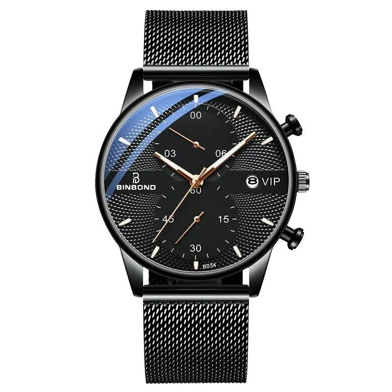 Men Multifunctional Luminous Quartz Watch - Business Style
