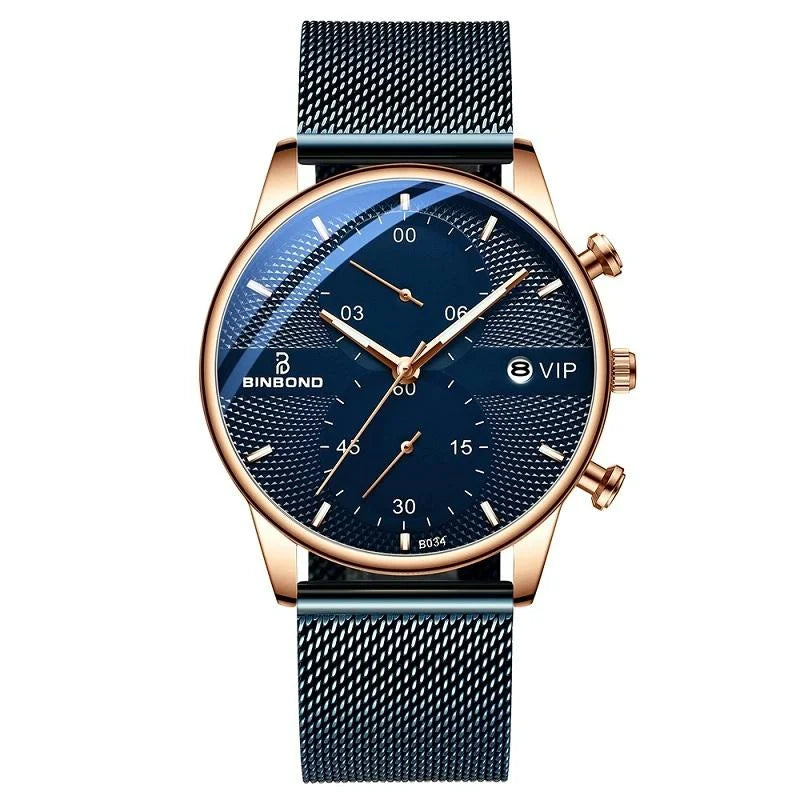 Men Multifunctional Luminous Quartz Watch - Business Style
