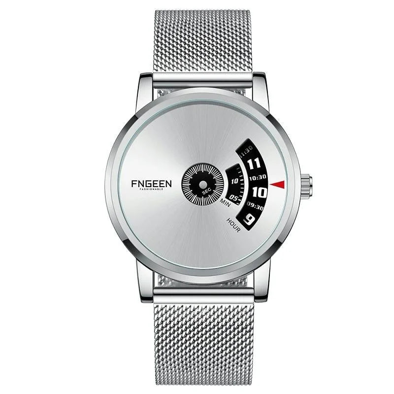 Men Non-pointer Quartz Watch - S230 - White Mash White