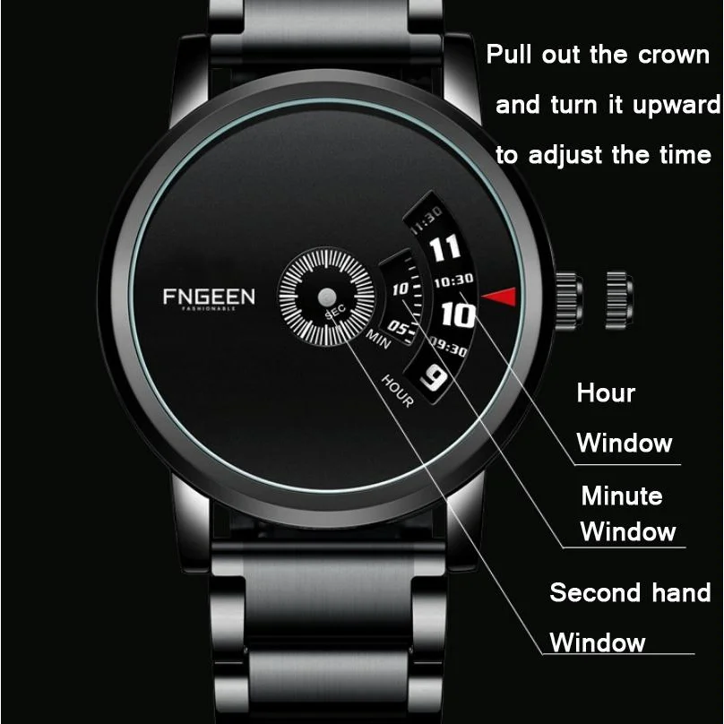 Men Non-pointer Quartz Watch - S230 - White Steel Black