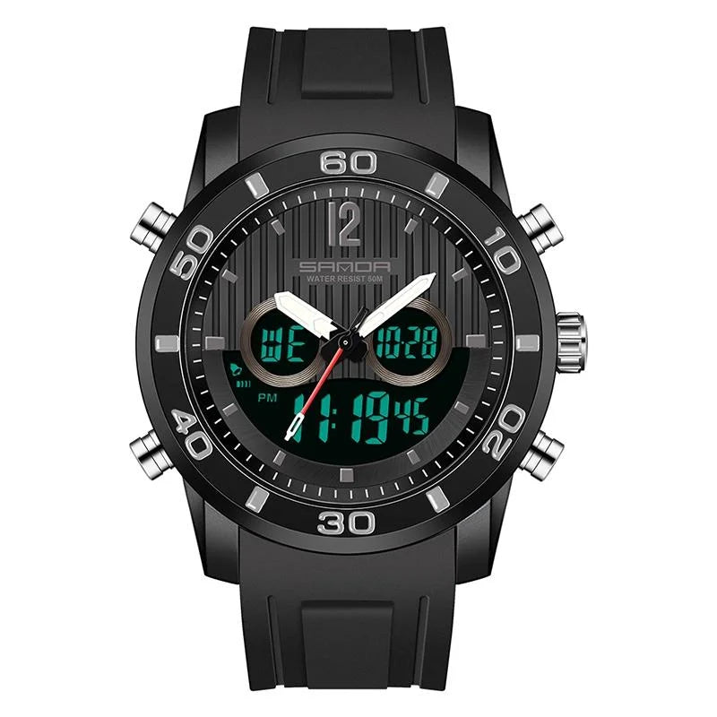 Men Outdoor Sports Shockproof Electronic Watch with Dual