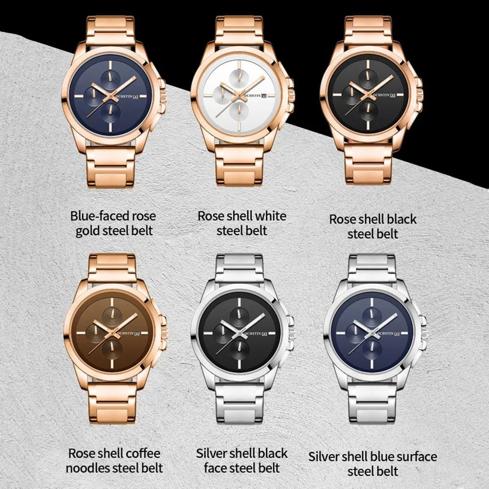 Men Pilot Series Multifunctional Quartz Watch with Steel