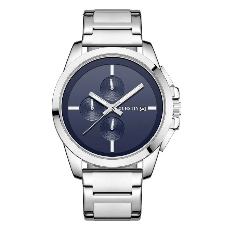 Men Pilot Series Multifunctional Quartz Watch with Steel