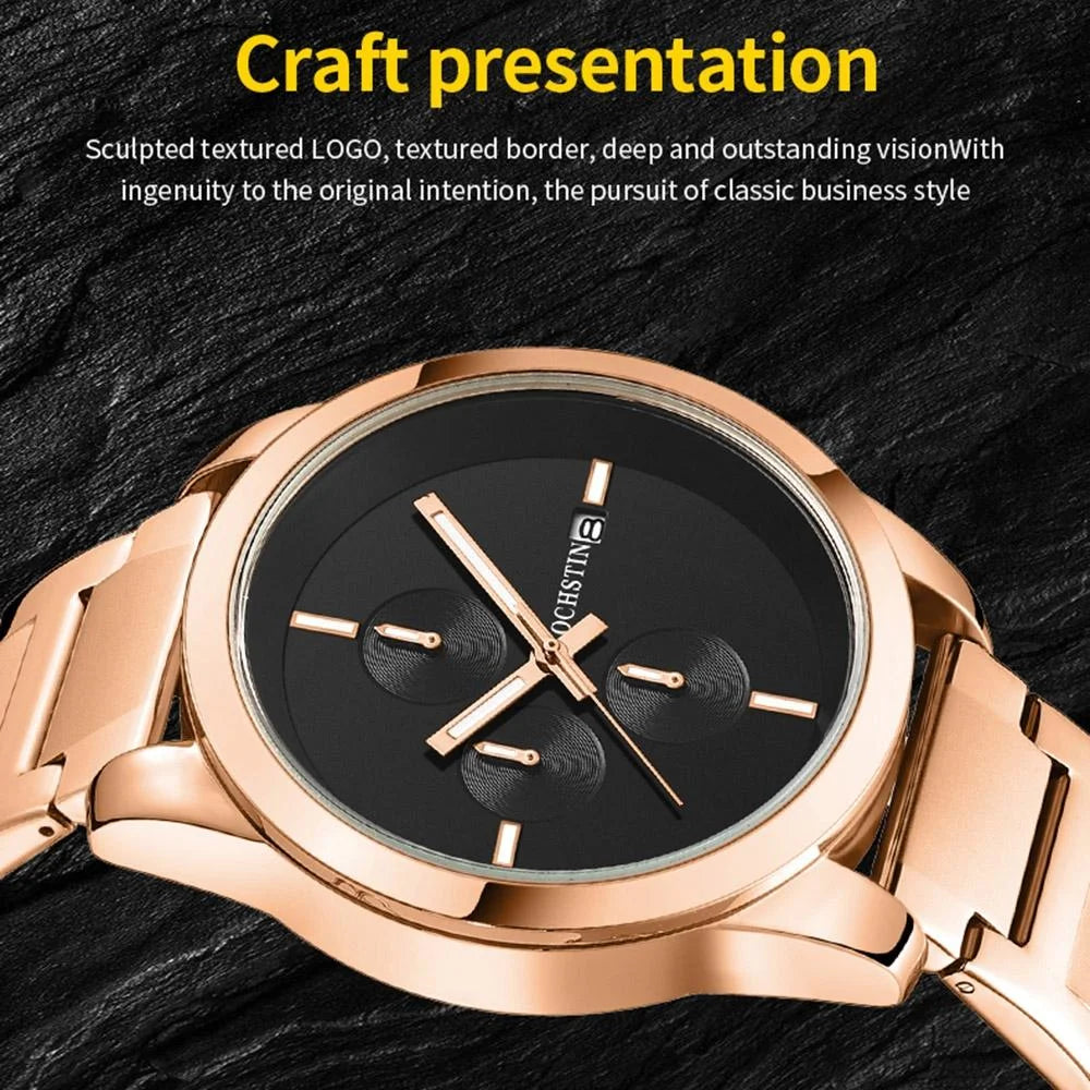 Men Pilot Series Multifunctional Quartz Watch with Steel