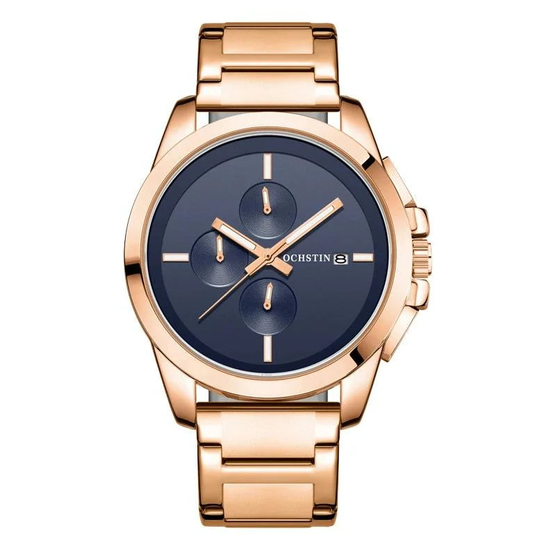 Men Pilot Series Multifunctional Quartz Watch with Steel