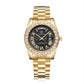 Men Quartz Watch with Diamond-encrusted Roman Numeral Dial