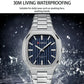 Men Quartz Watch with Steel Strap for Business - White