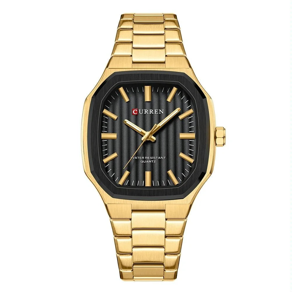 Men Quartz Watch with Steel Strap for Business - White