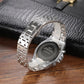 Men Simple Steel Quartz Watch with Band - 6835 - Black