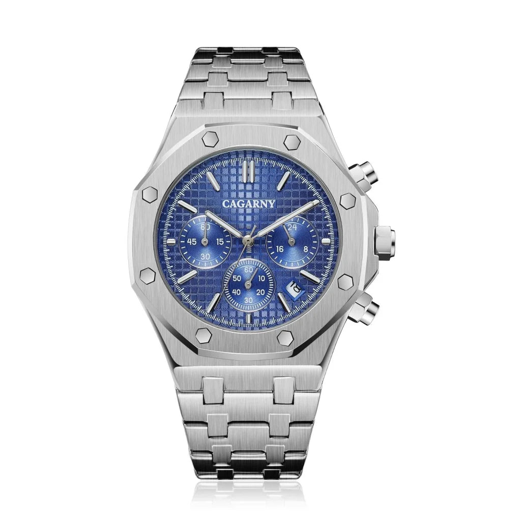 Men Simple Steel Quartz Watch with Band - 6835 - Rose Gold
